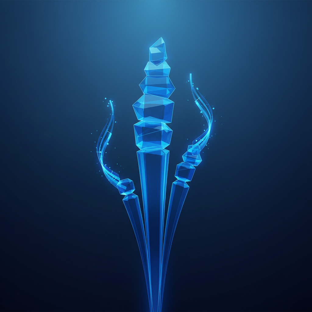 abstract minimalist visualization of upward growth trend with blue corporate aesthetic, photorealistic 8k