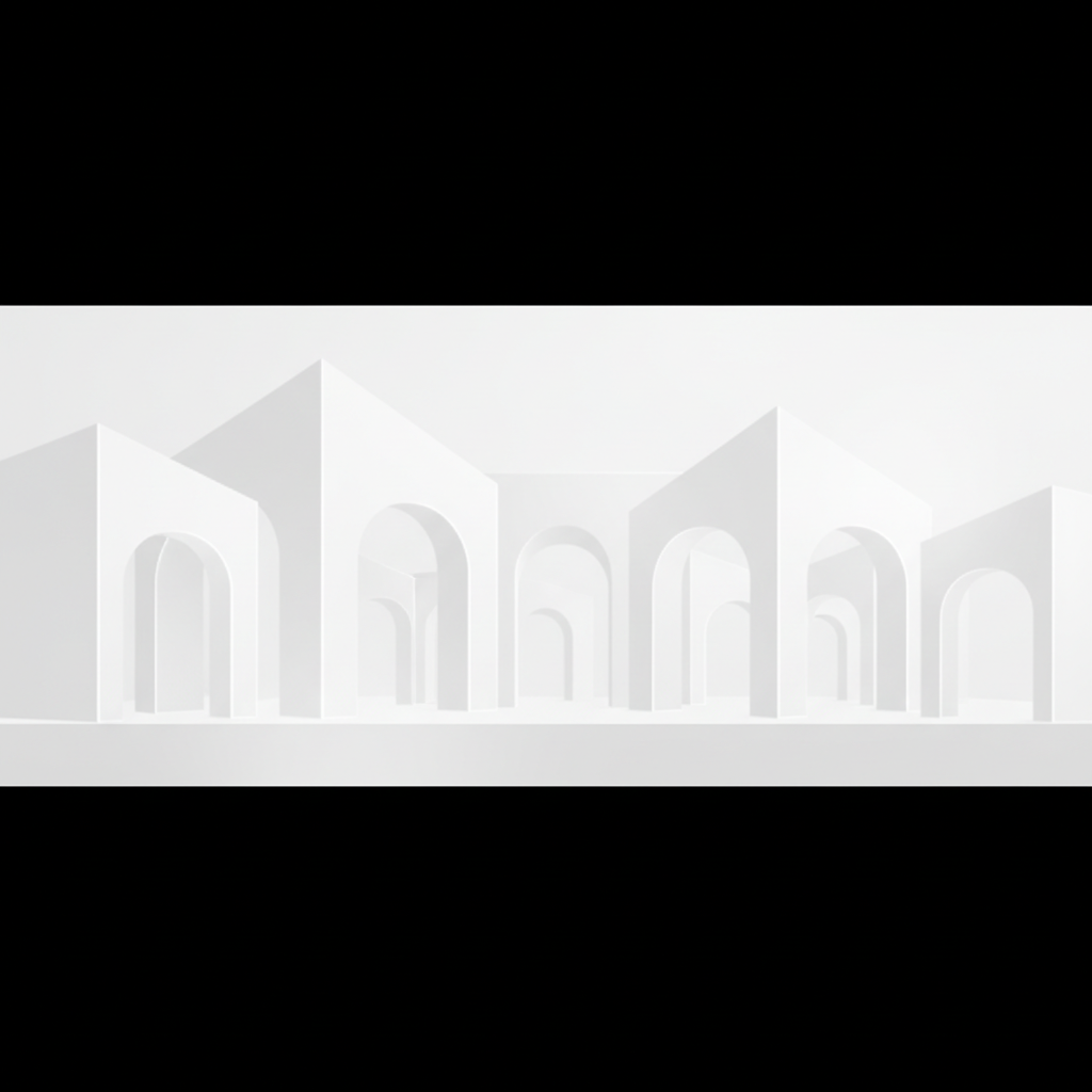 Minimalist academic background, abstract university architecture, light grey and white, subtle geometric lines