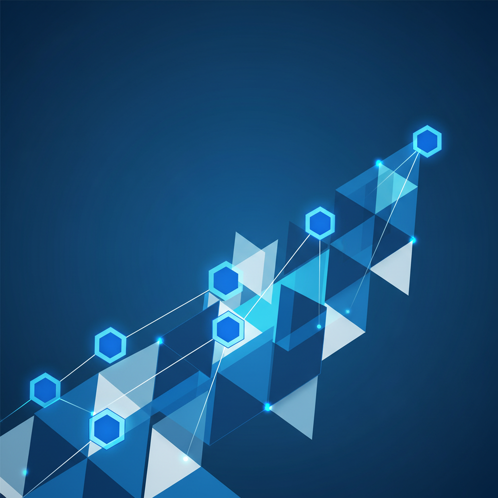 abstract geometric background blue and white professional corporate style business digital transformation network nodes clean minimalist