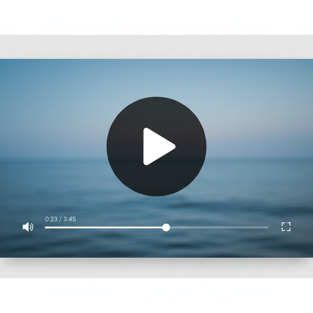 Generic video player interface with a play button in the center, clean design