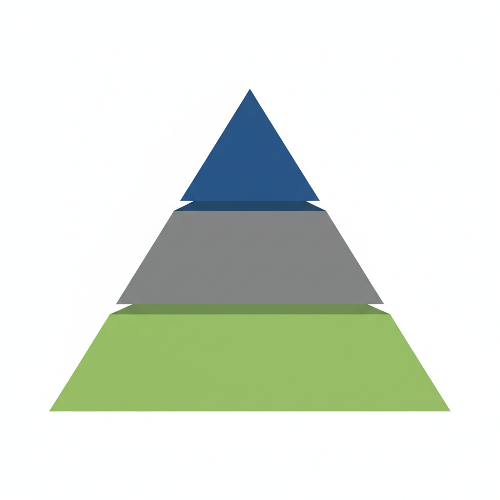diagrammatic illustration showing a pyramid structure with three levels: Corporate Strategy at top, Business Strategy in middle, Functional Strategy at bottom