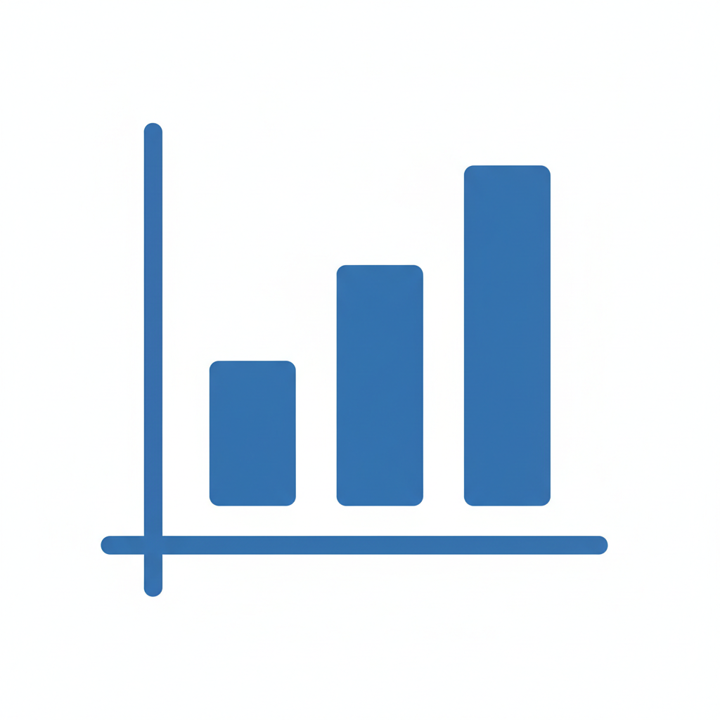 Simple blue vector icon of a Bar Chart