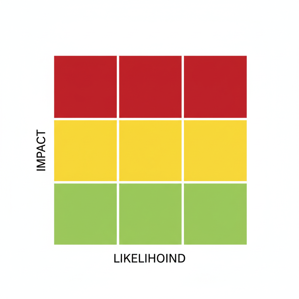 simple 3x3 risk assessment matrix chart red yellow green