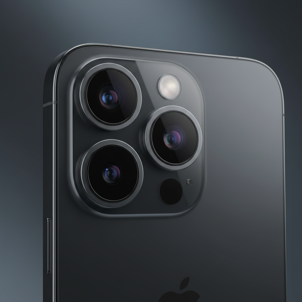 iPhone 16 Pro triple lens camera module close up