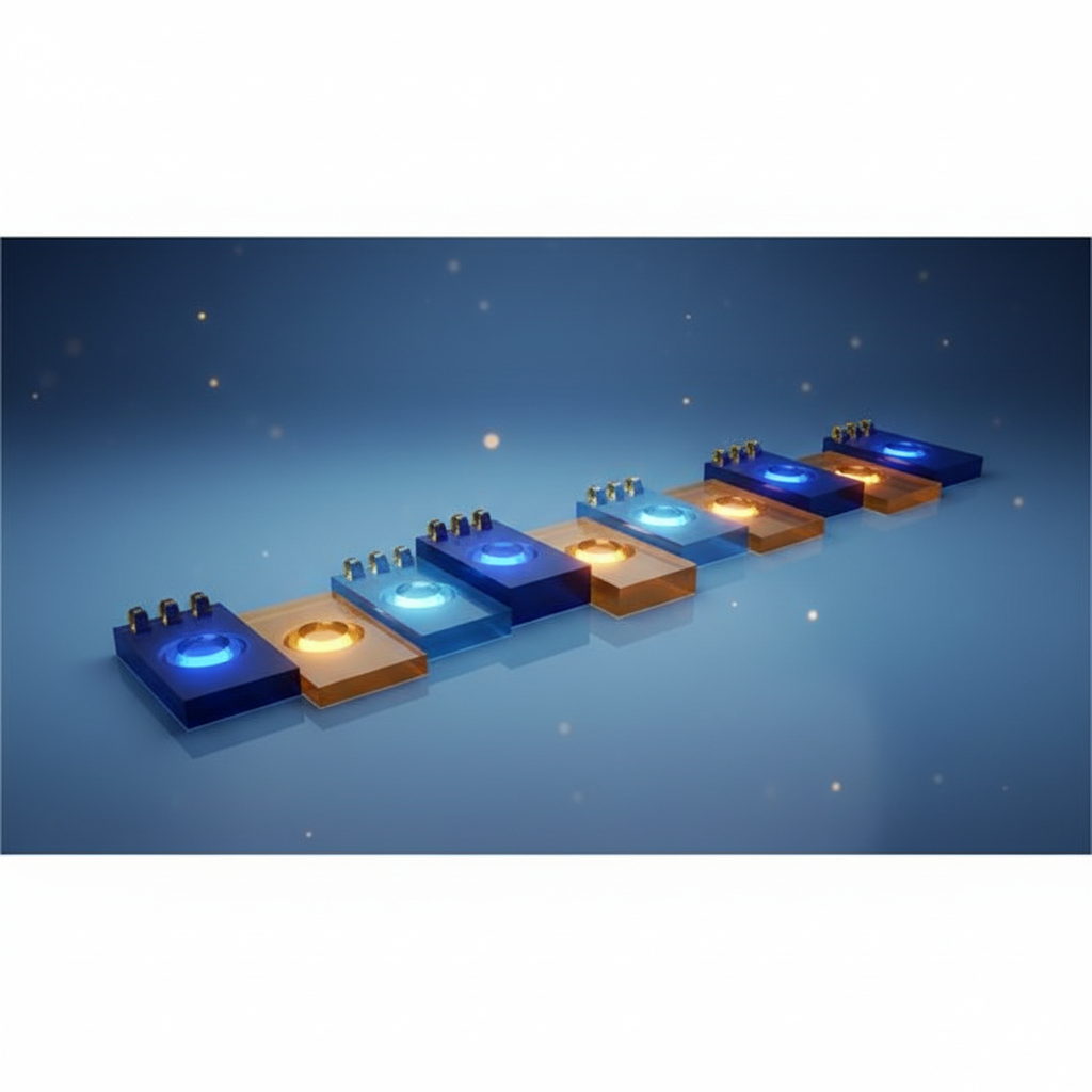 An abstract 3D visualization of a timeline or calendar steps, glowing distinct dates, clean minimal business style, blue and gold colors