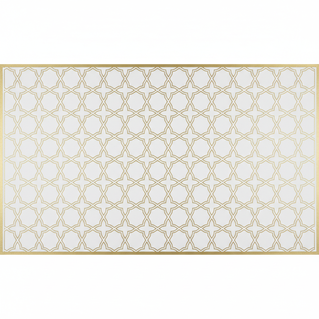 Islamic geometric pattern subtle background white and gold