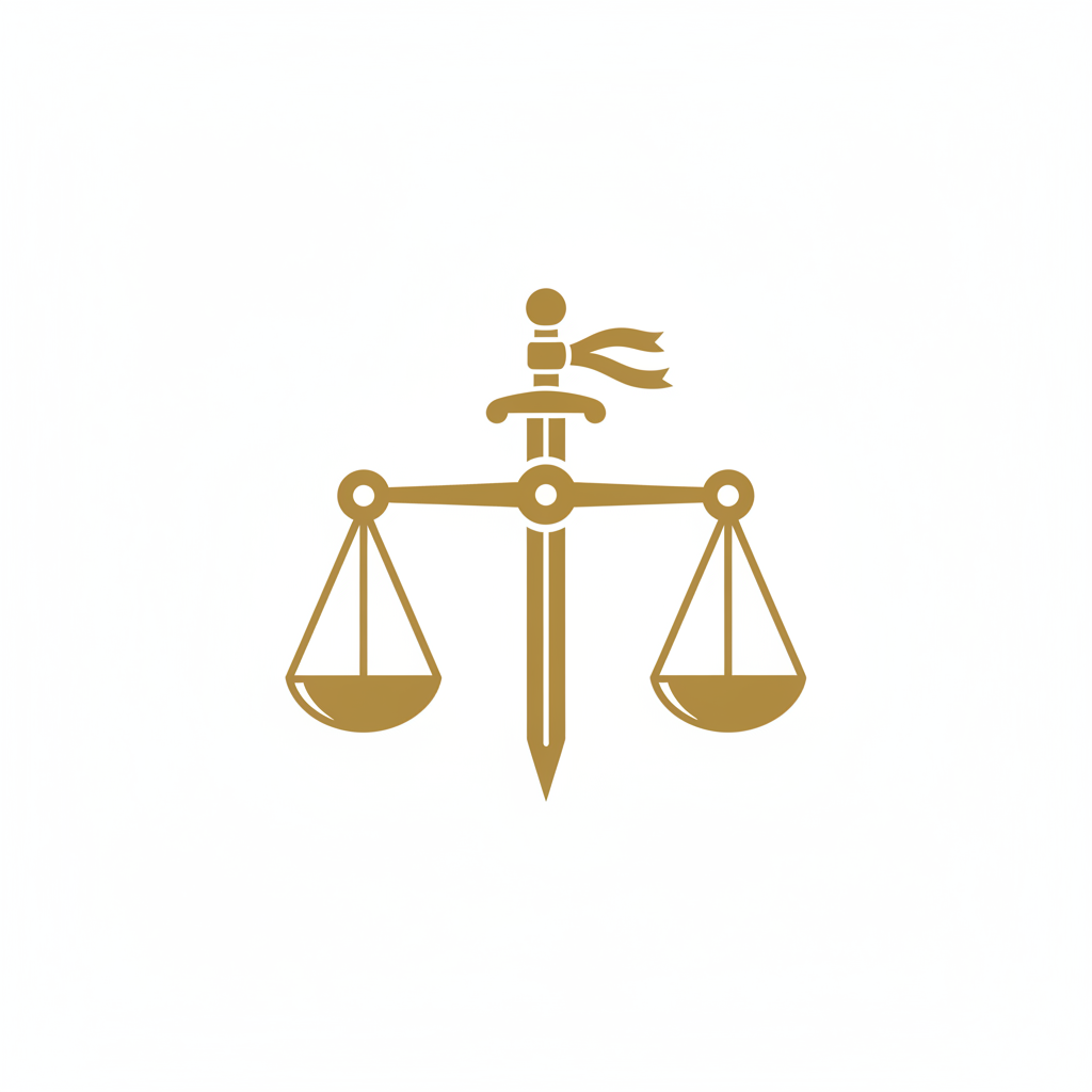 Scales of justice symbol balanced, simple vector style on white background