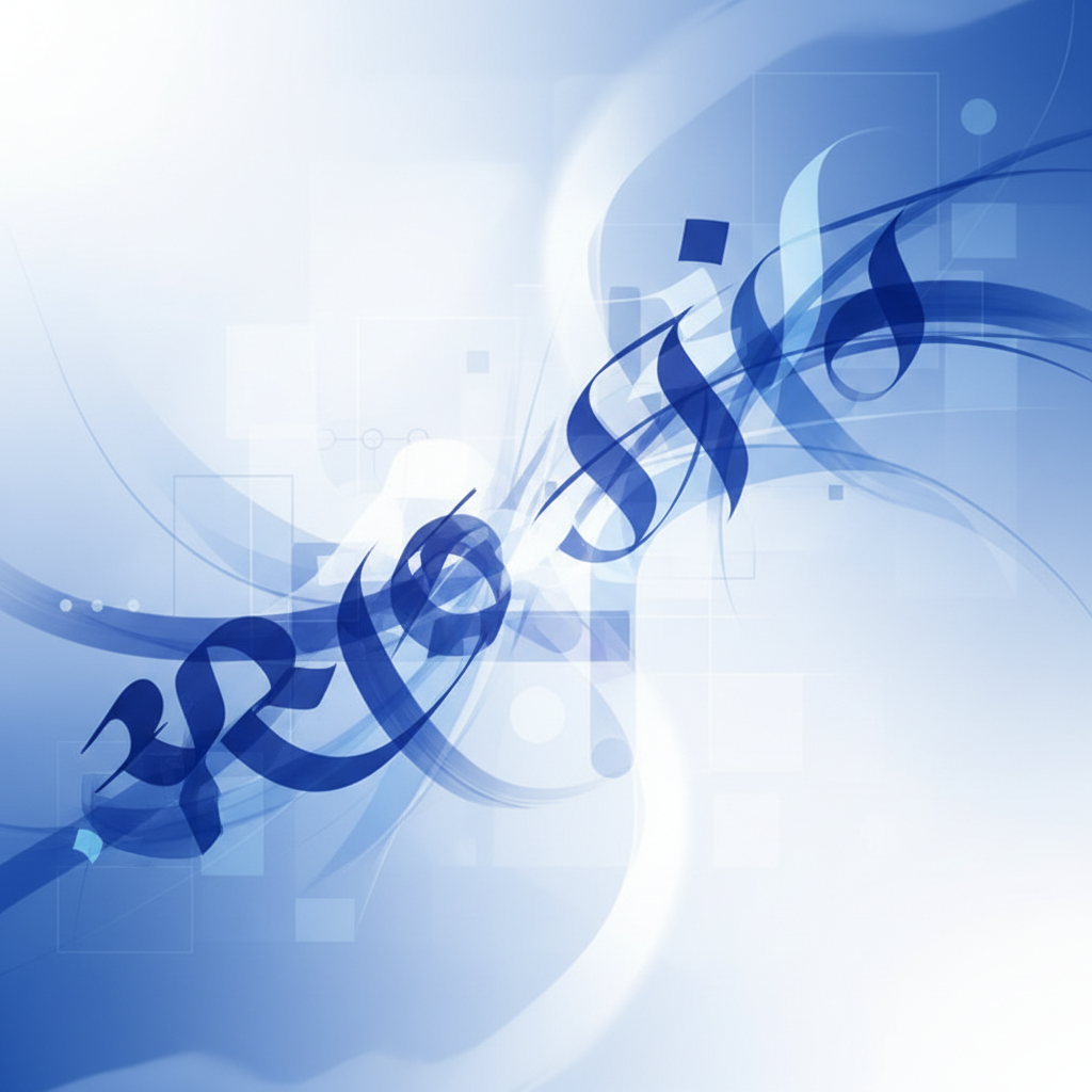 Abstract educational background with marathi calligraphy letters softly blended, minimalist, blue and white theme, high quality