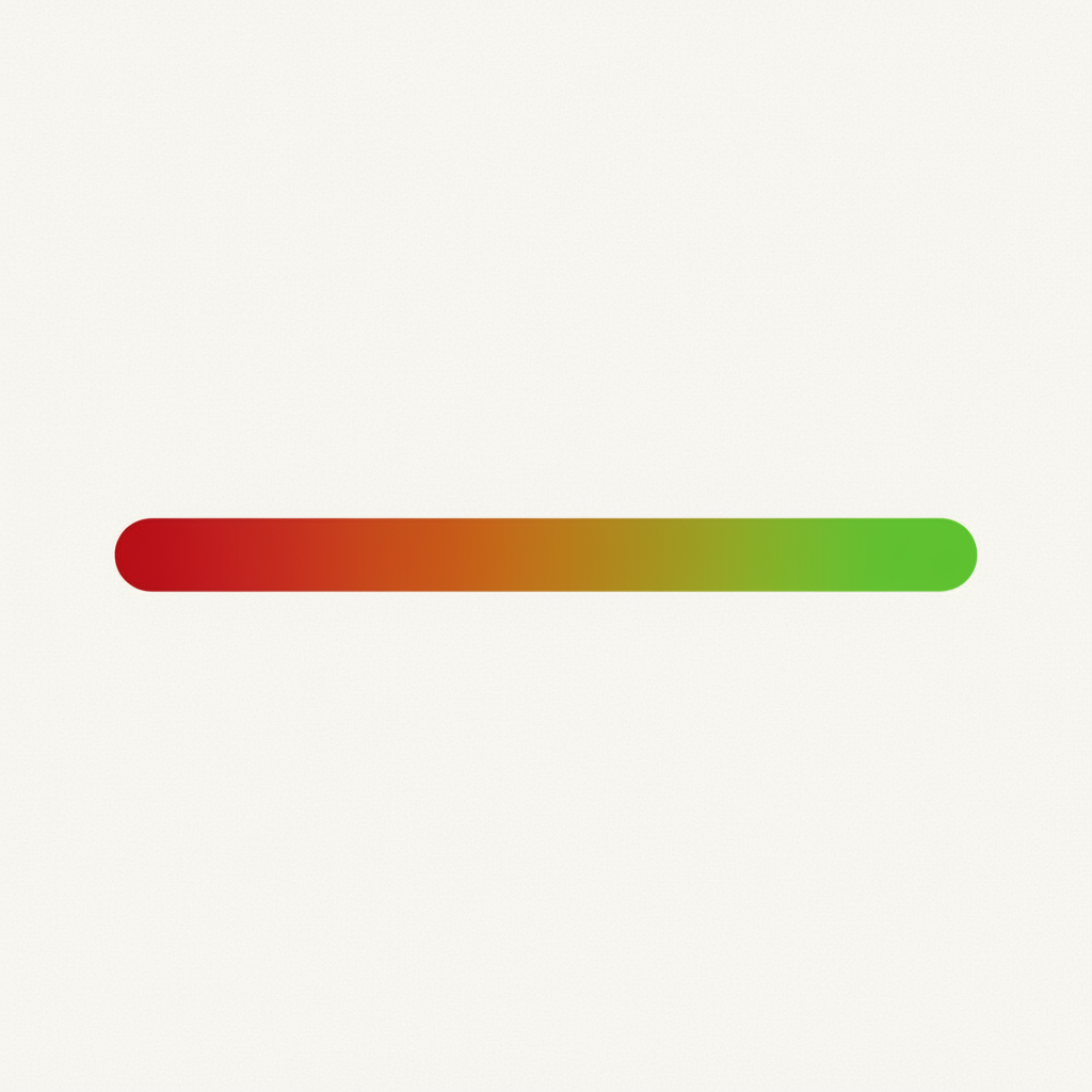 Illustration of a dashboard progress bar changing from red to green, symbolizing completion, clean vector style