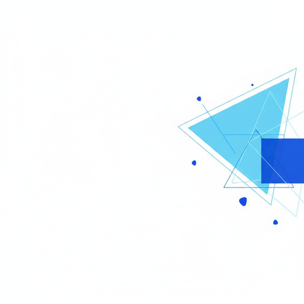 Minimalist background with abstract blue geometric shapes and ample negative space for text
