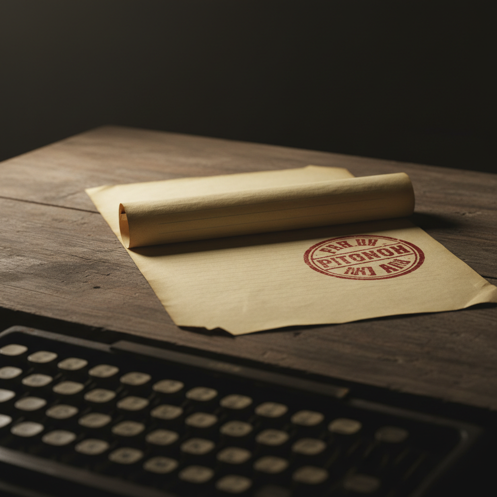 Historical 1940s typewriter document with 'GEHEIM' (Secret) stamp, moody lighting, historical artifact style