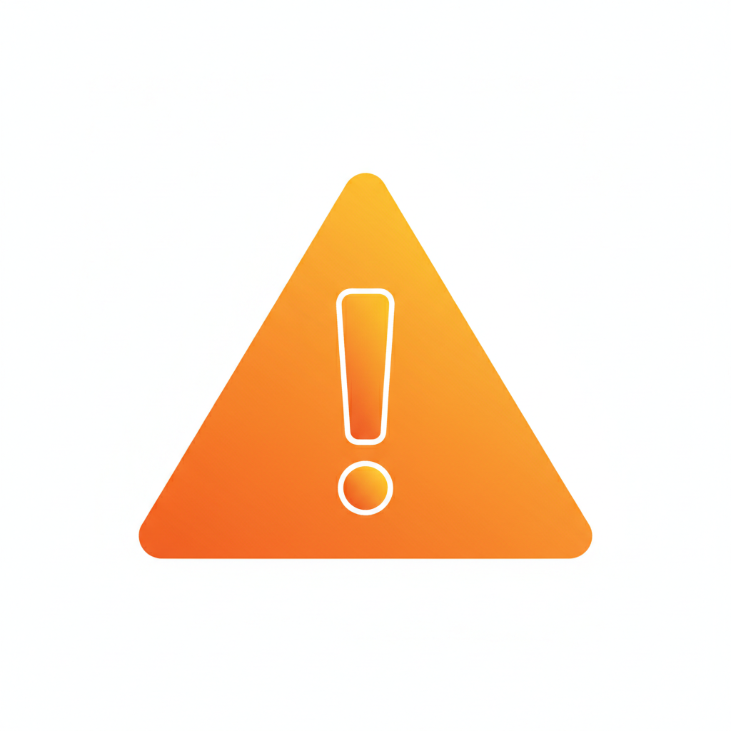 warning icon symbol orange and yellow simple flat design