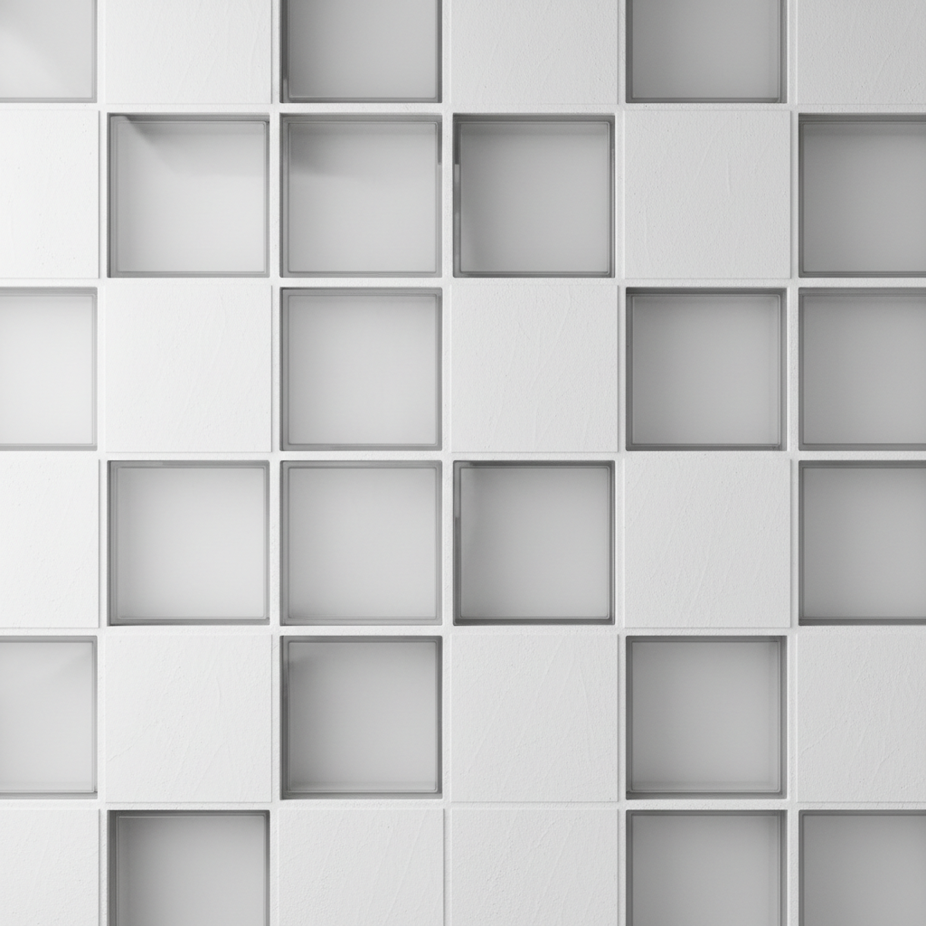 Minimalist architectural texture, white concrete and glass, soft lighting, sharp focus, professional background