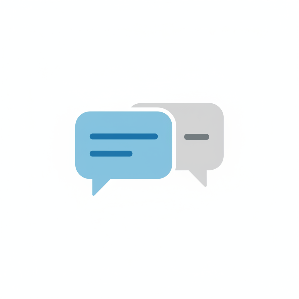 icon representing speech bubbles or interview, minimal vector style