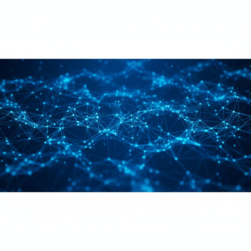 presentation slide background with abstract future technology network, professional blue