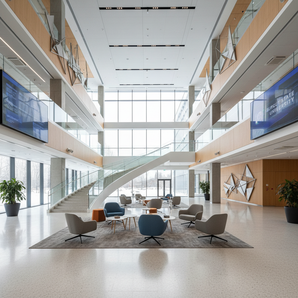 Surgut State University interior modern hall