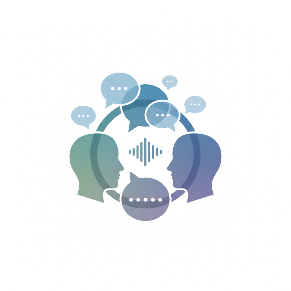 Icon representing group discussion or people talking