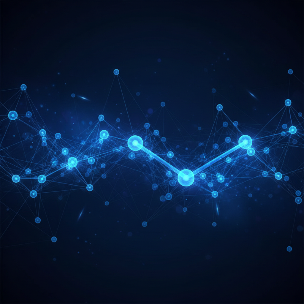 abstract medical network conceptual web glowing blue lines connecting nodes