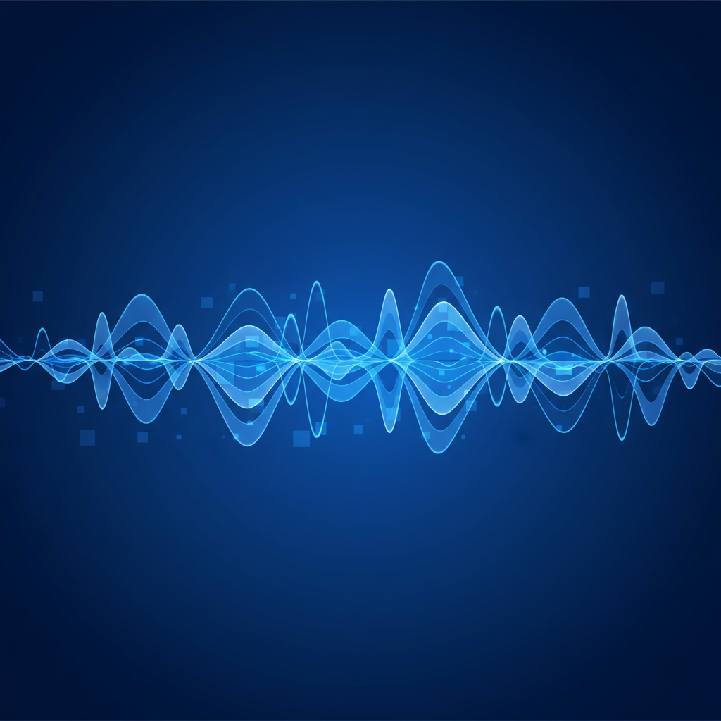 Abstract representation of 4K video waveform digital blue clean minimal