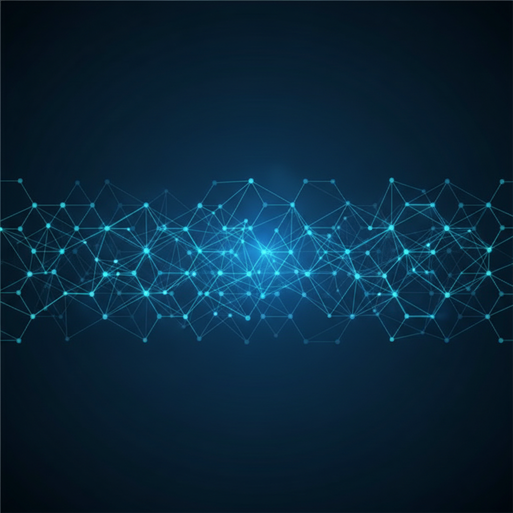 glowing orderly neural network background, blue and teal, stable structured data, high tech, clean