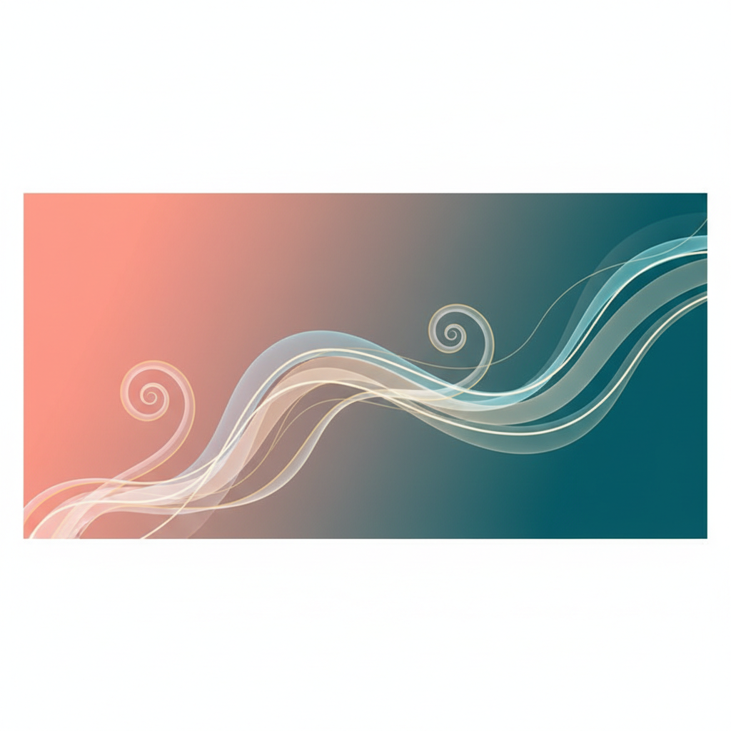 abstract psychological art, bright coral and teal gradient, soft flowing lines representing mental health and growth, minimalist, high quality, 4k