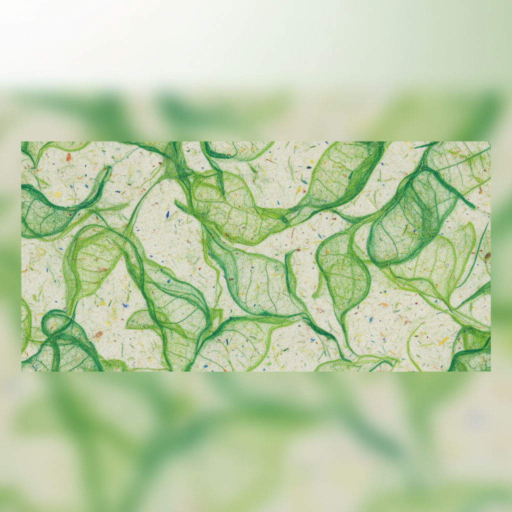 Abstract green leaf texture and recycled paper texture blend, minimalistic background