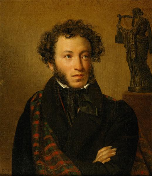Orest Kiprensky portrait of Alexander Pushkin famous painting