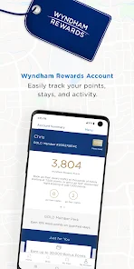 Wyndham Rewards card or loyalty app screenshot