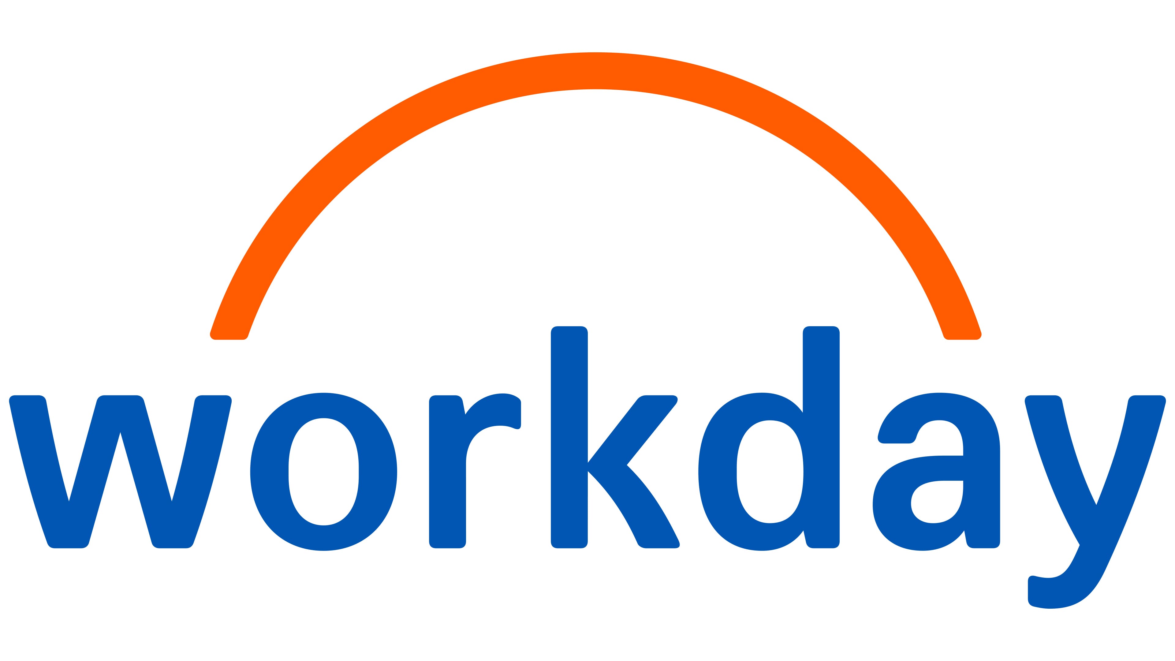 Workday logo cloud concept icons, technology, software as a service, flat vector blue and orange