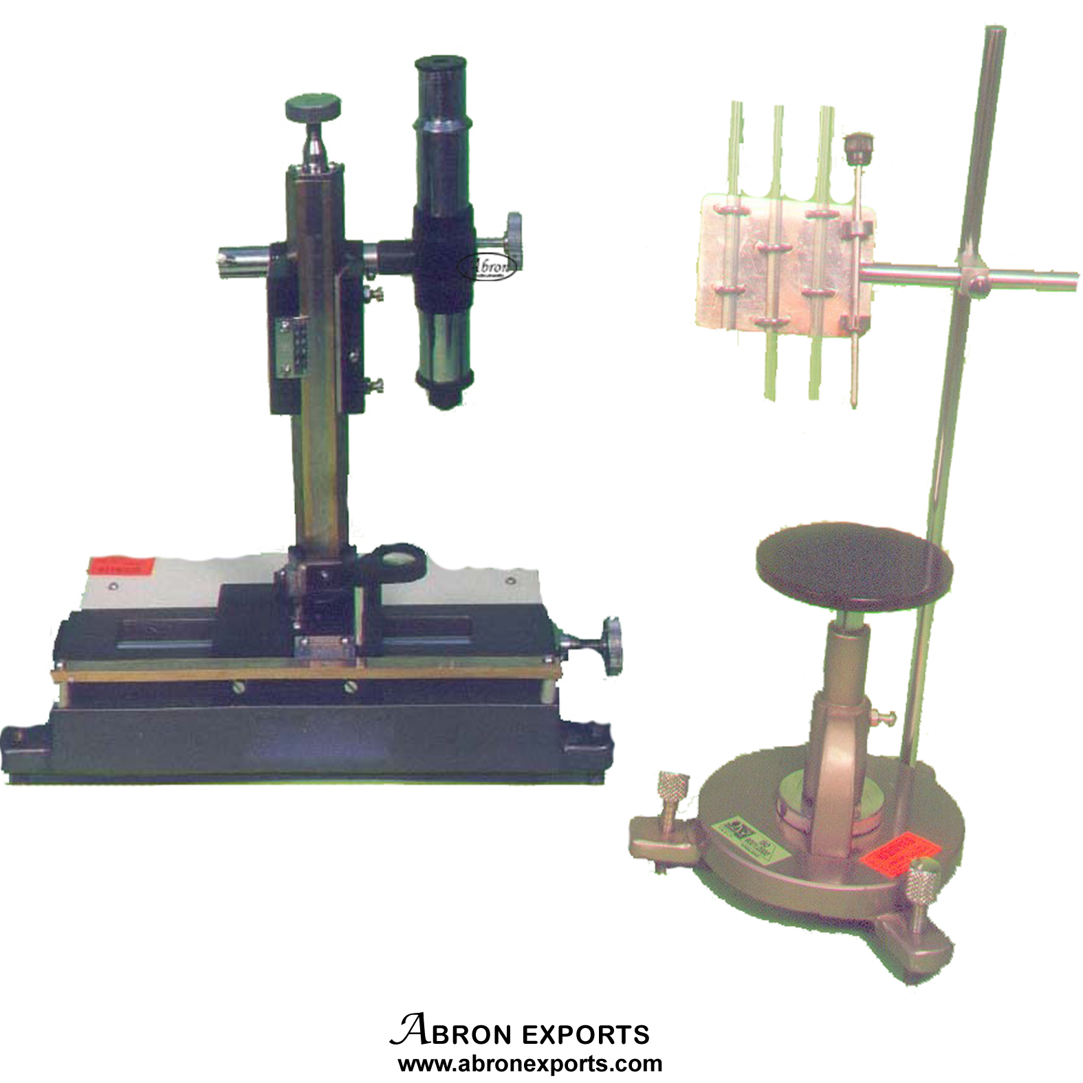 physics lab travelling microscope and capillary tube apparatus on table