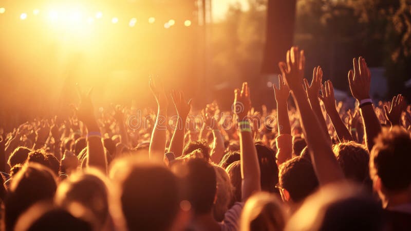 concert crowd Ghana sunset hands in the air outdoor festival euphoric