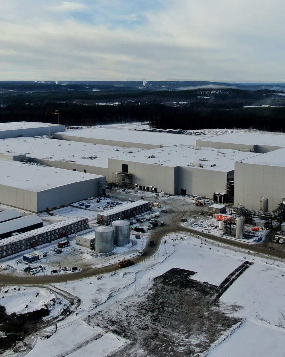 northvolt factory sweden winter green energy windmills