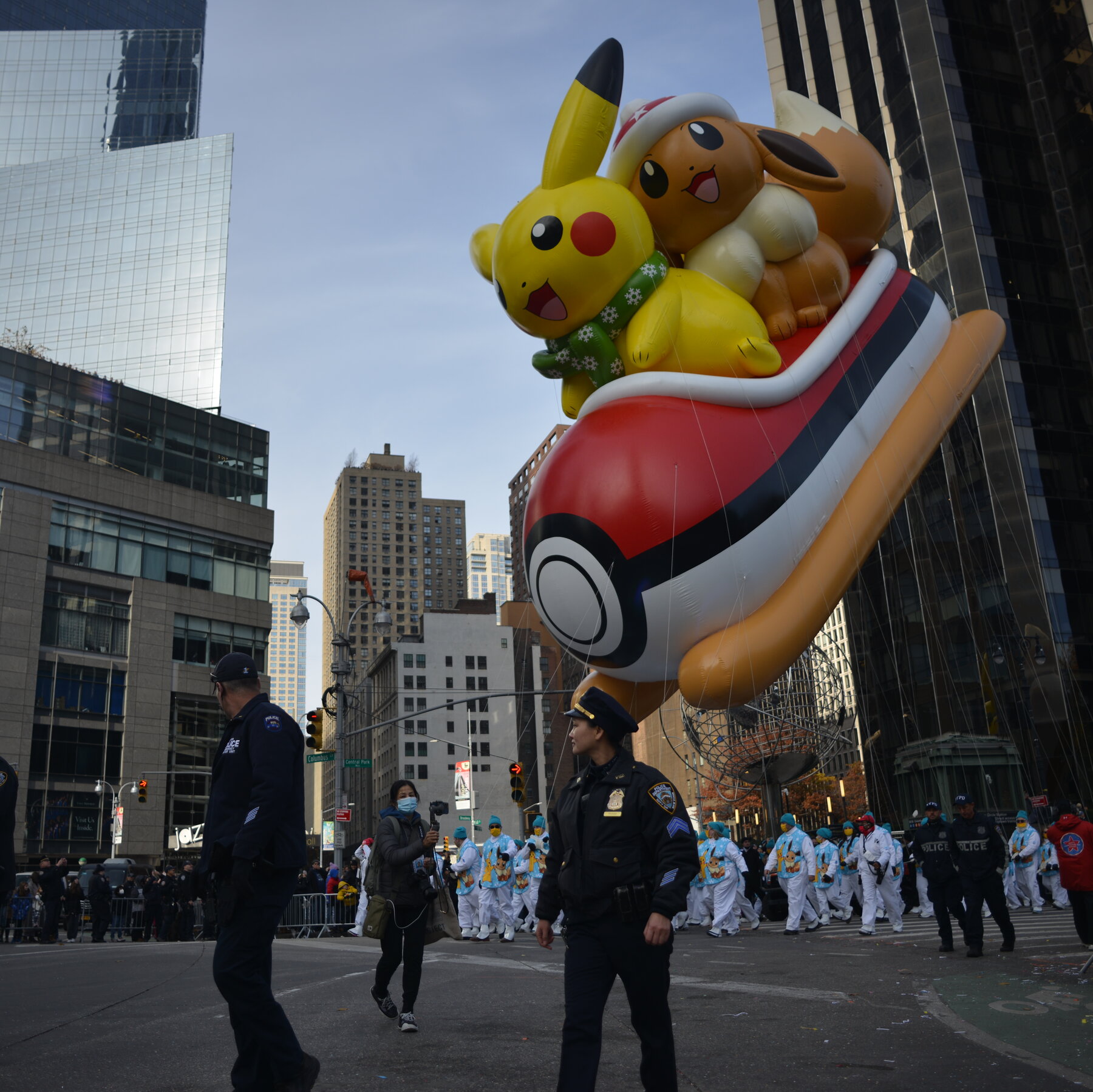 Pikachu balloon at Thanksgiving Day Parade New York City
