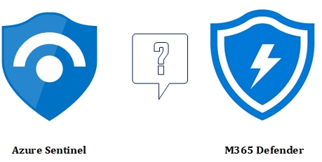 Microsoft Azure Sentinel and Microsoft Defender logos against clean background