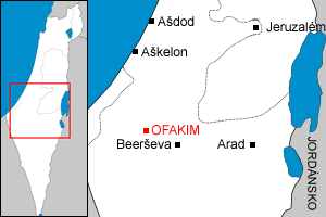 Map of Ofakim city Israel location graphic clean style