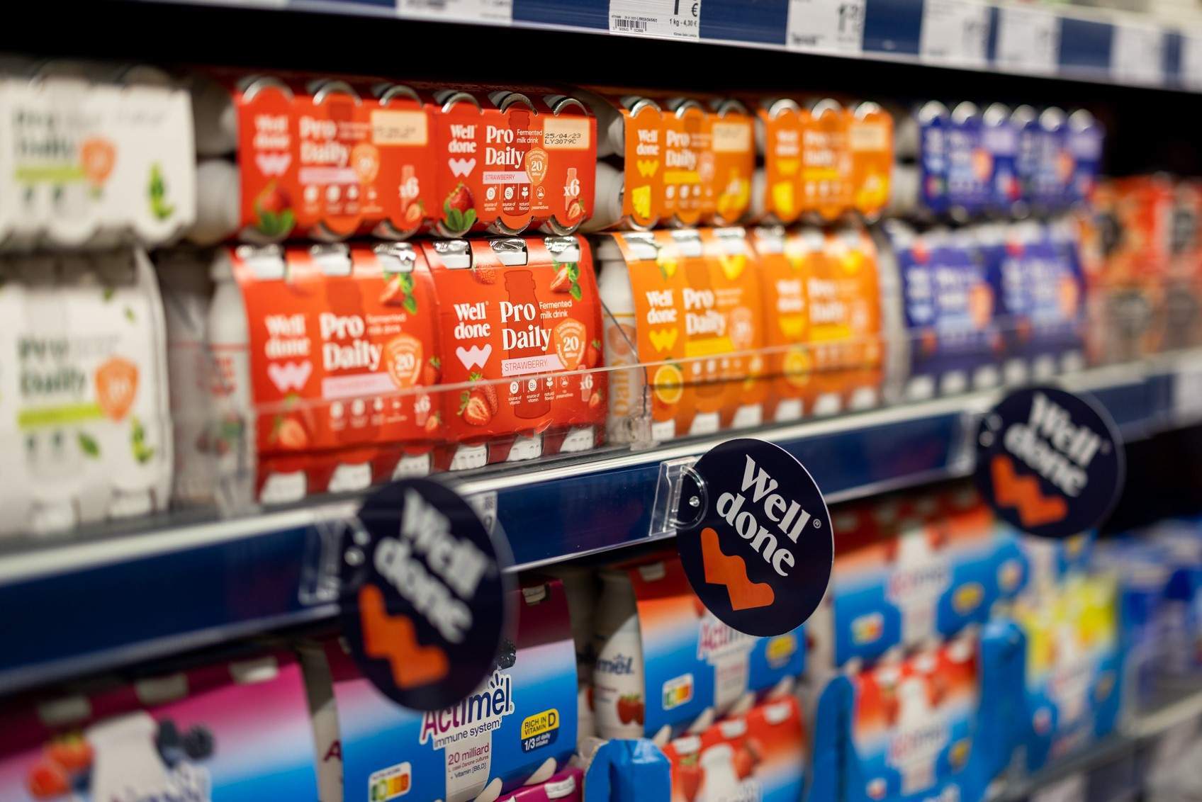 Well Done private label food products on Maxima shelf